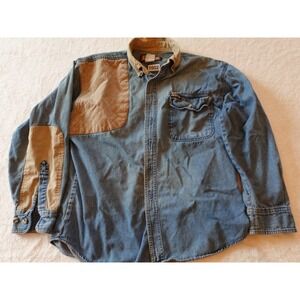 Vintage Remington Denim Hunting Shirt Men's Size Large Long Sleeve Button Down